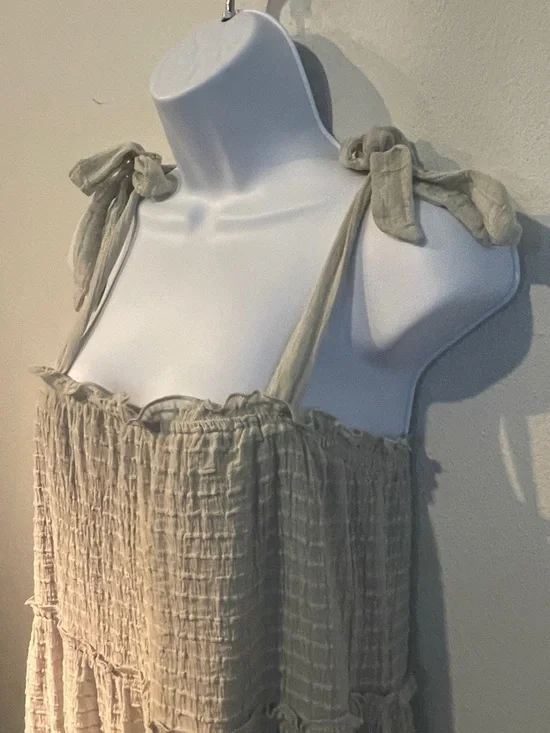 Altar’d State Sage Green Tiered Sundress Small | Boho Western Desert Dream - Picture 6 of 12